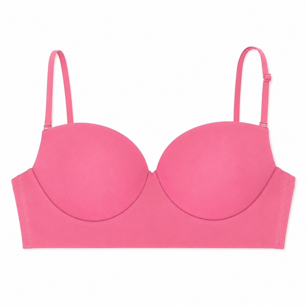 Victoria's Secret Pink Longline Push Up Bra Bright Pink Medium